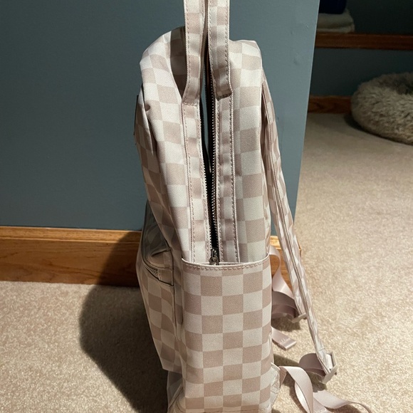 Checkered Cream Backpack - Picture 5 of 5